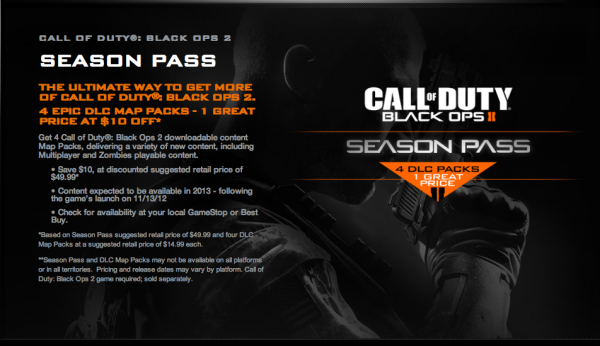 SEASON PASS CALL OF DUTY BLACK OPS 2